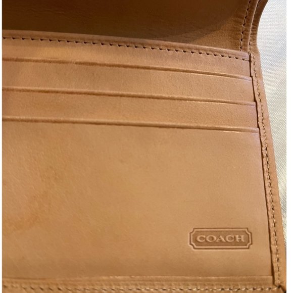 Coach Leather Wallet Tan AUTHENTIC - Picture 4 of 5